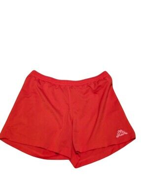 Kappa Red Embroidered Mud Flap Graphic Drawstring Athletic Shorts EUC Size L